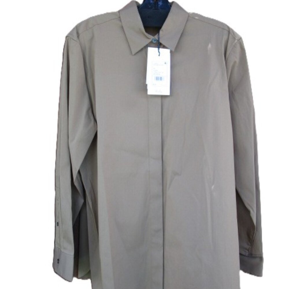 Theory Classic Mens Wear Long Sleeve Shirt Truffle Cotton